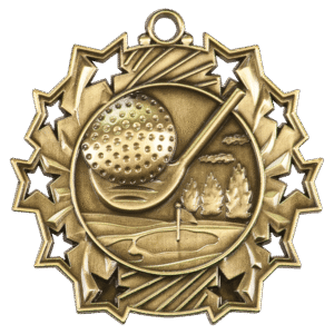 Golf Ten Star Medal – 2.25"