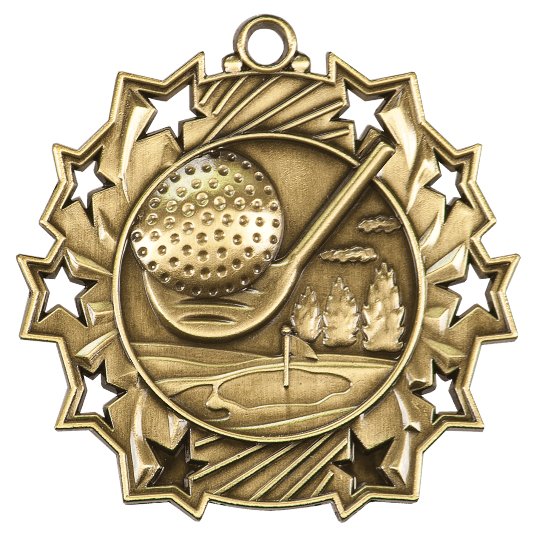Golf Ten Star Medal – 2.25"