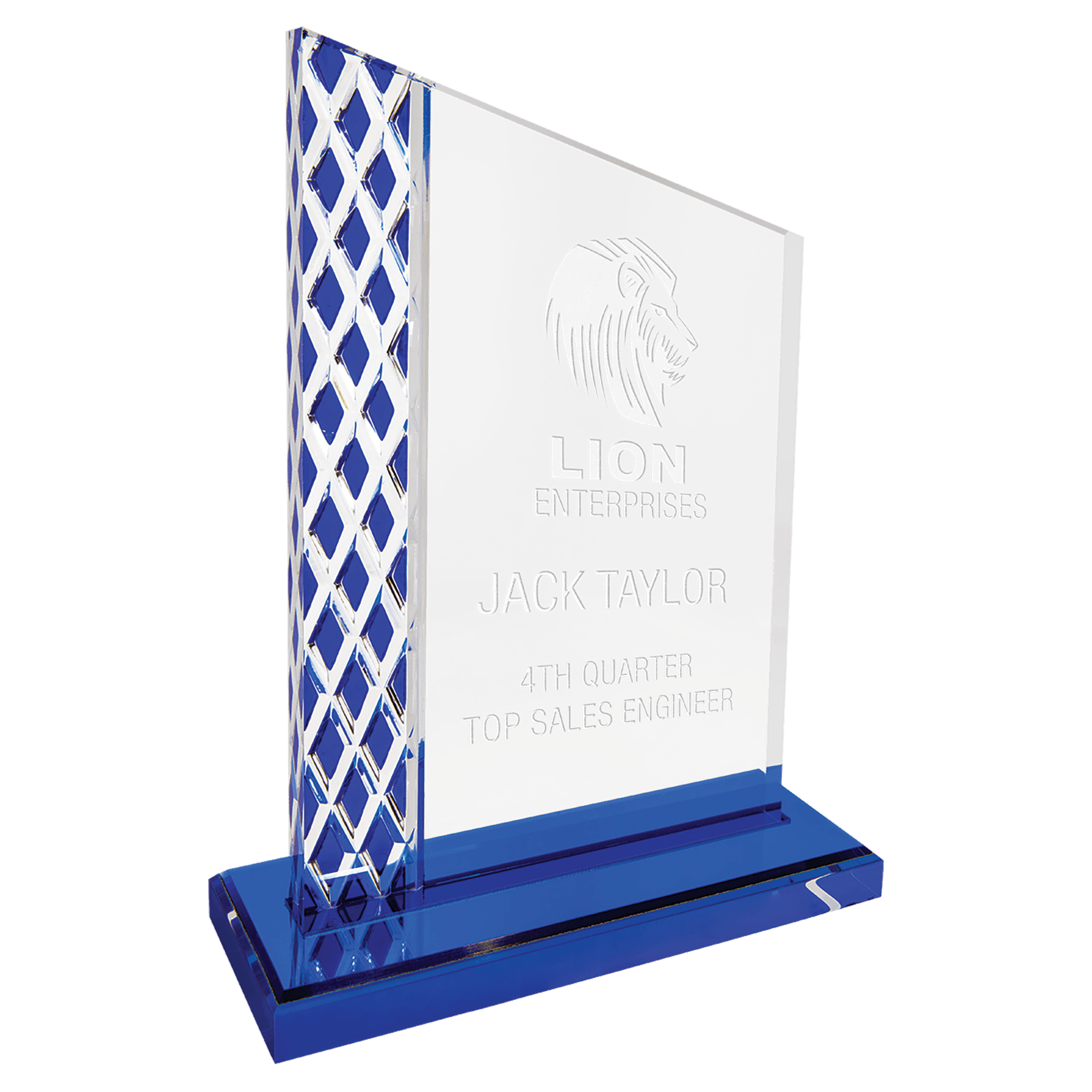 Blue Unite Diamond Ice Acrylic Award