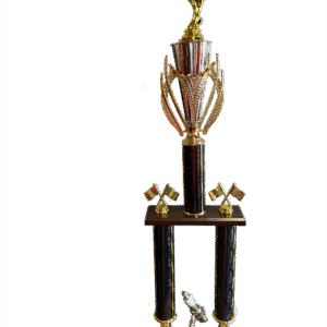 2-Post Trophy with Cherry Base and Figure