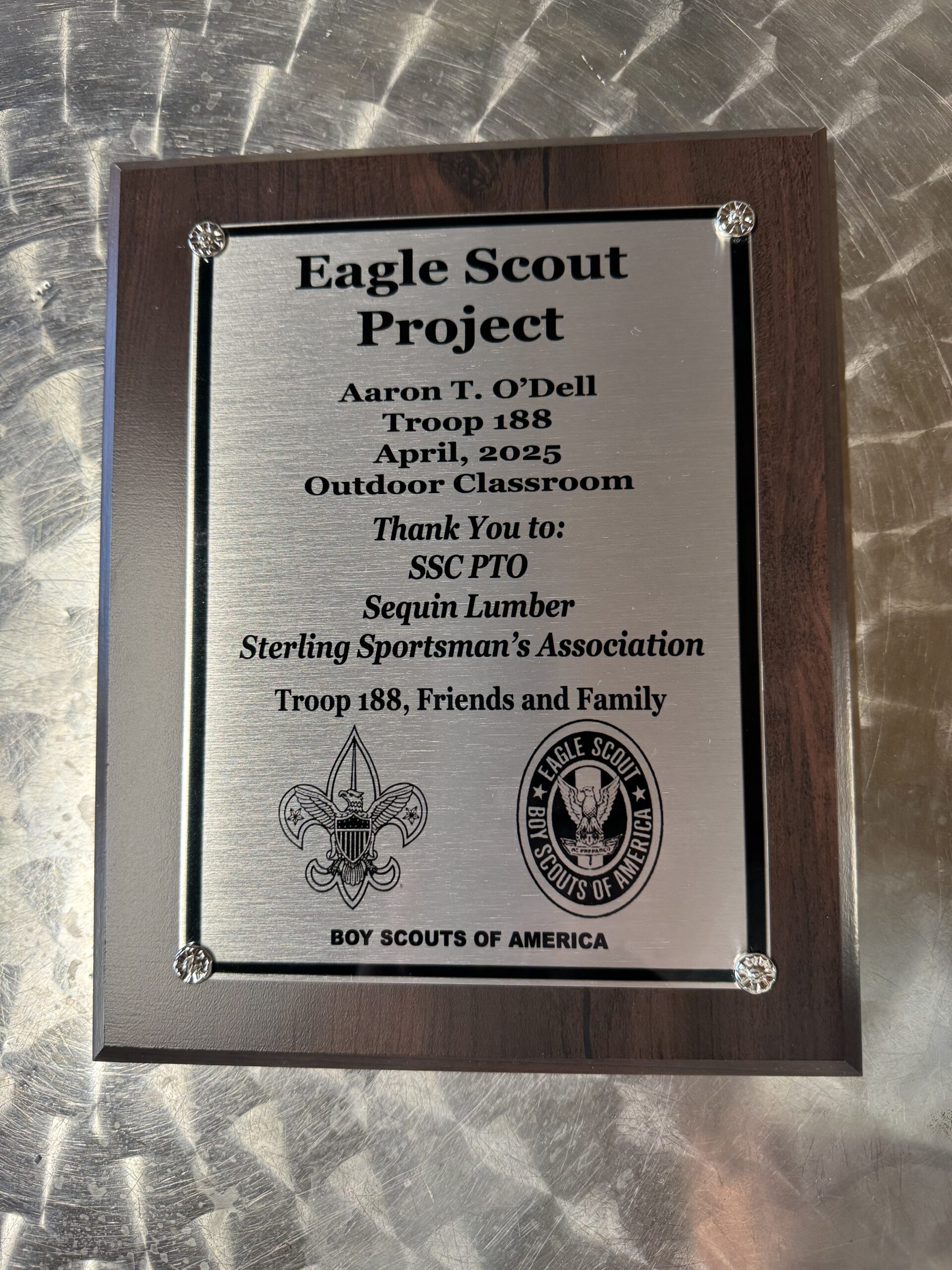 Cherry Finish Wood Plaque – 8" x 10"