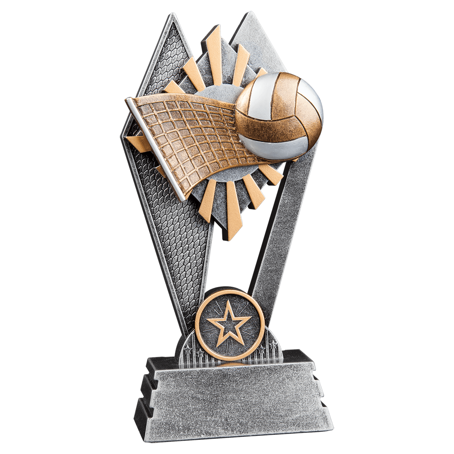 Volleyball Sun Ray Resin Award – 7"